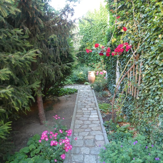 Weg durch den Garten zum Haus