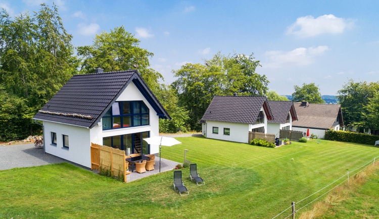 Blaues Graues und Rotes Haus