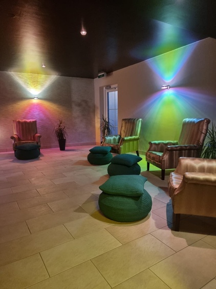 Unsere Wellnessoase mit Sauna, Dampfbad, Erlebnisduschen usw.