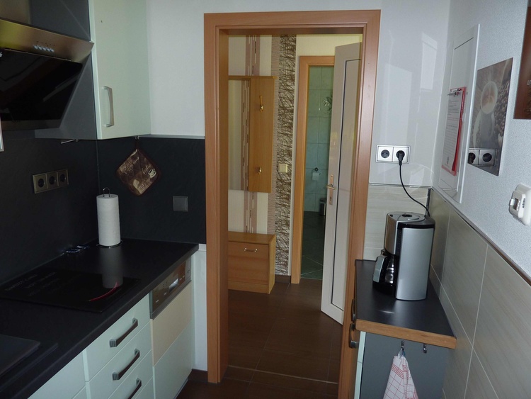 Küche mit Geschirrspüler und Cerankochfeld