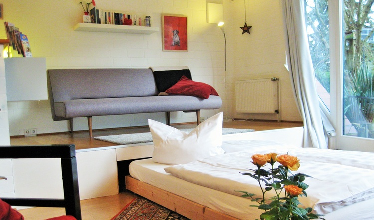 Das herausgezogene Bett