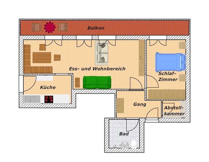 Grundriss Ferienwohnung Kalvarienblick
