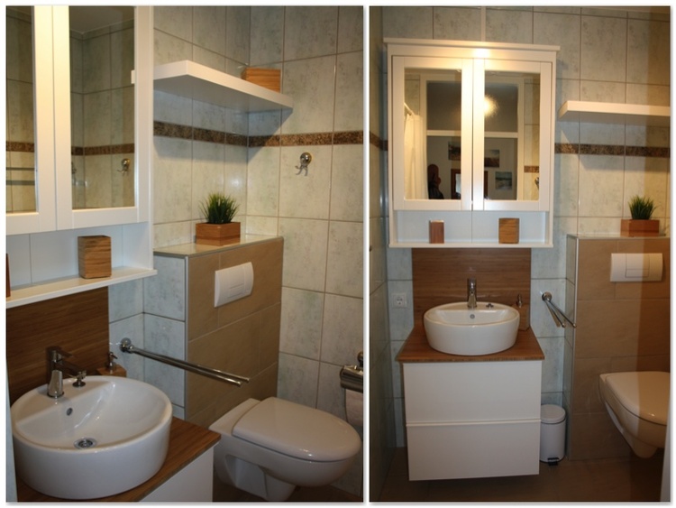 Schönes Badezimmer mit ebenerdiger Dusche