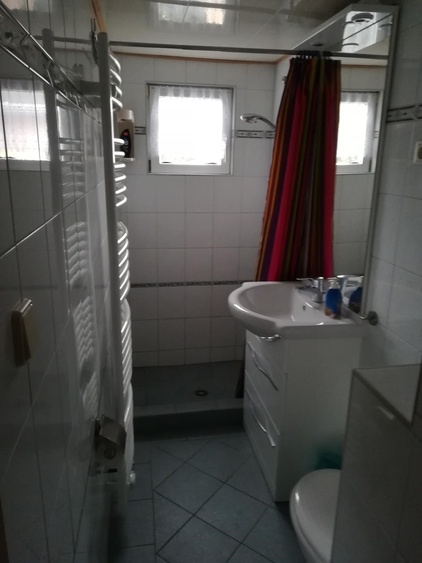 Bad mit Dusche und WC