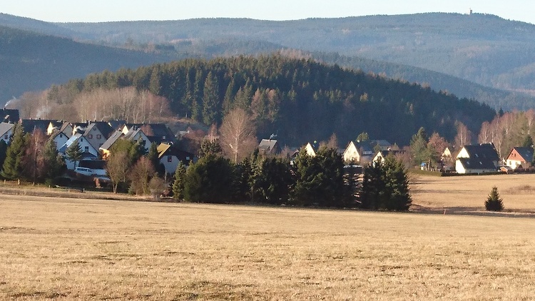 Blick zum Auersberg übern Weißwald
