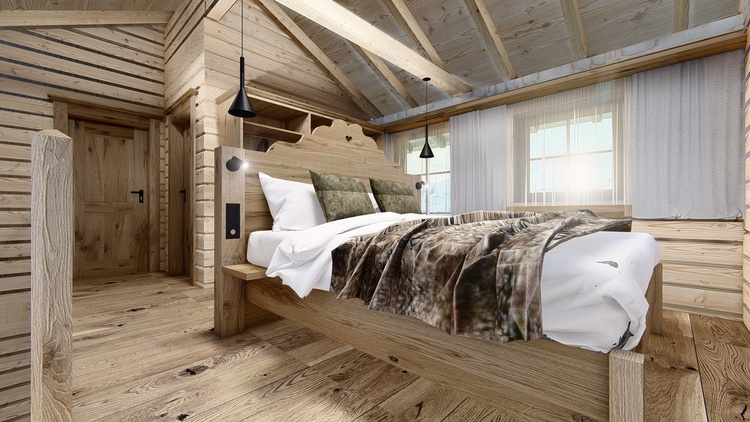 Schlafzimmer der Eltern mit Balkon