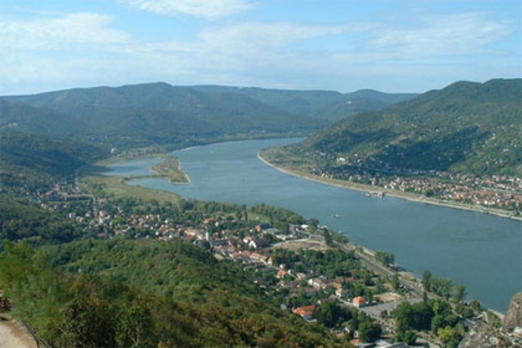 Donauknie Panorama vom Berg