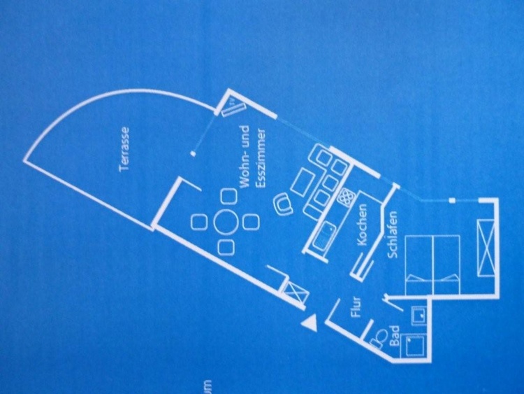 Grundriss von Wohnung und Terrasse