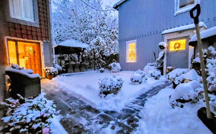 Winter-Wonderland vor dem Eingang