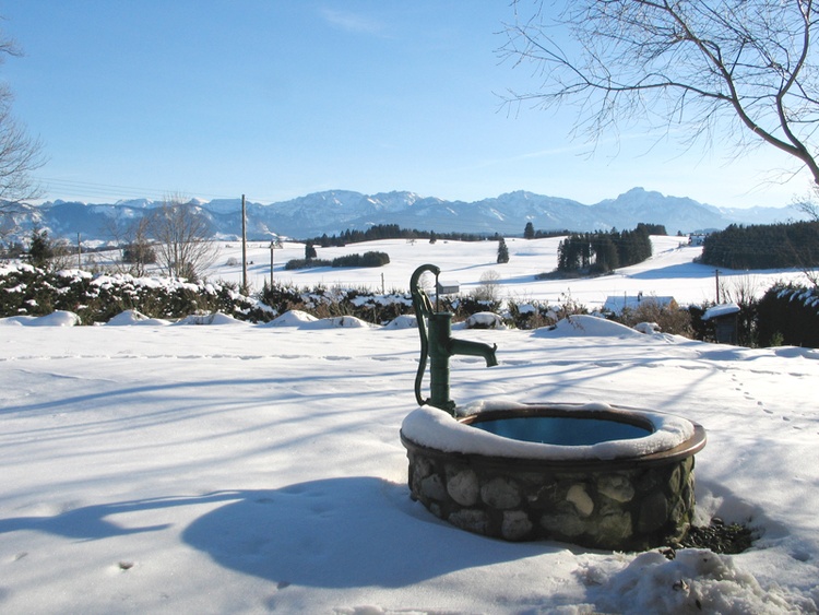 Winterlicher Blick in den Garten