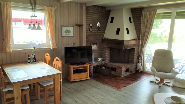 Blockhaus Esszimmer mit Kamin