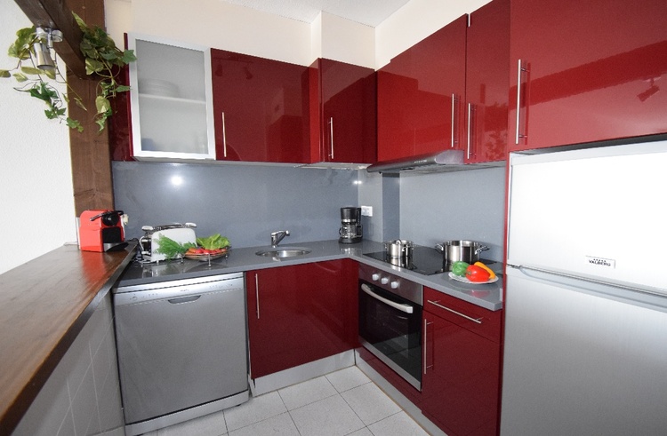 Küche mit Spülmaschine, Backofen, Mikrowelle, Kühl-Gefrierkombination, etc..n