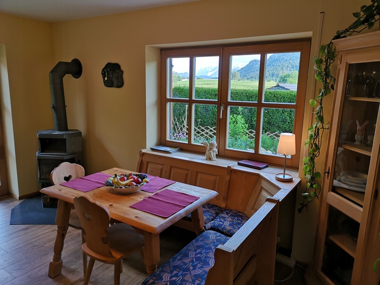 Essecke im Wohnzimmer