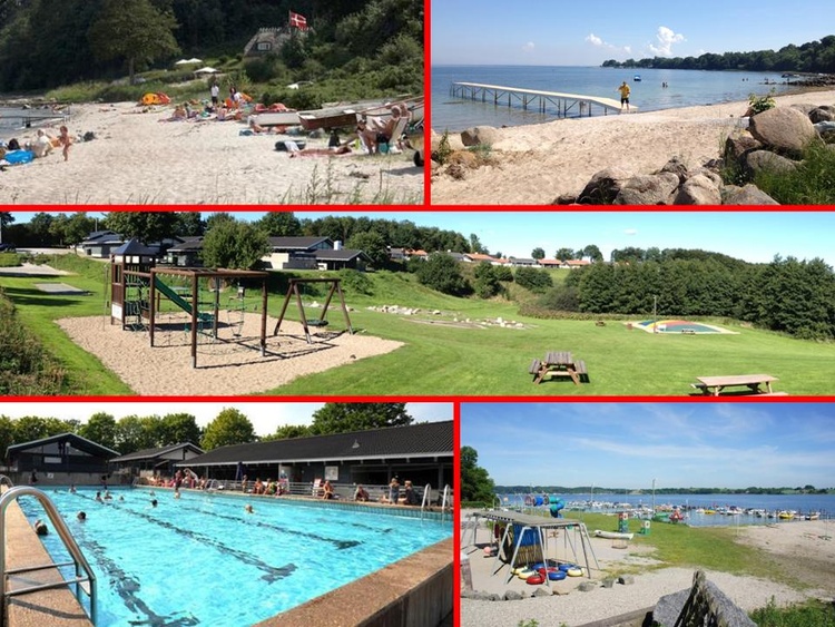 Es gibt sowohl mehrere Stände wie Kinderspielplätze im Ferienbiet. Freibad finden Sie auch hier