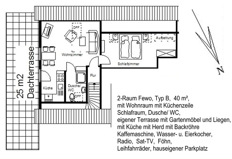 Grundriss der Ferienwohnung